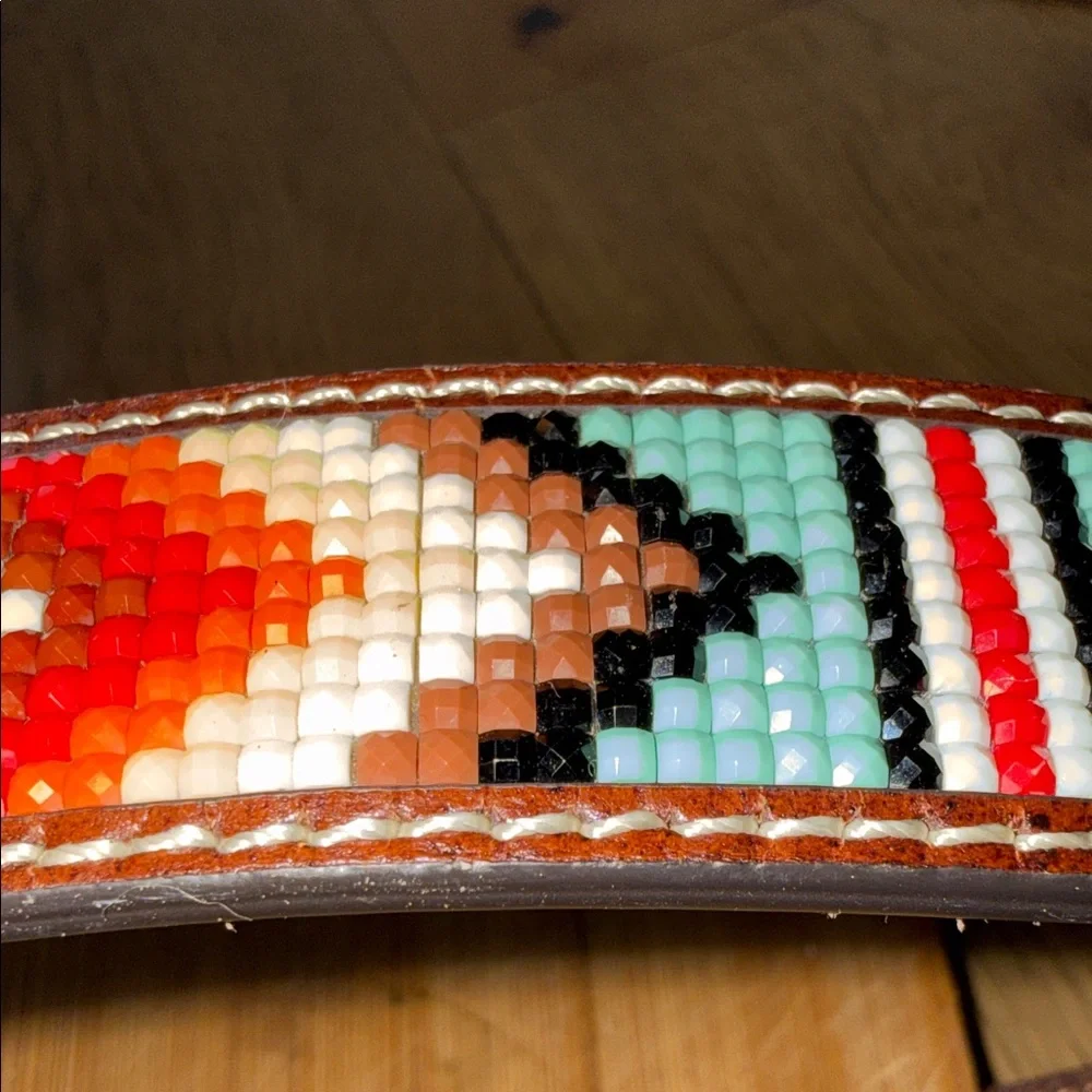 Brown Leather Belt with Silver Buckle